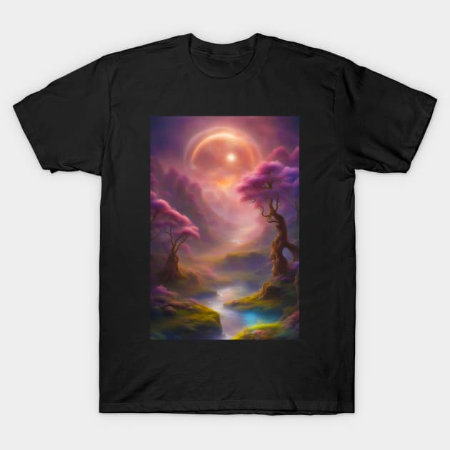 Halo Above Landscape T-Shirt by JDI Fantasy Images